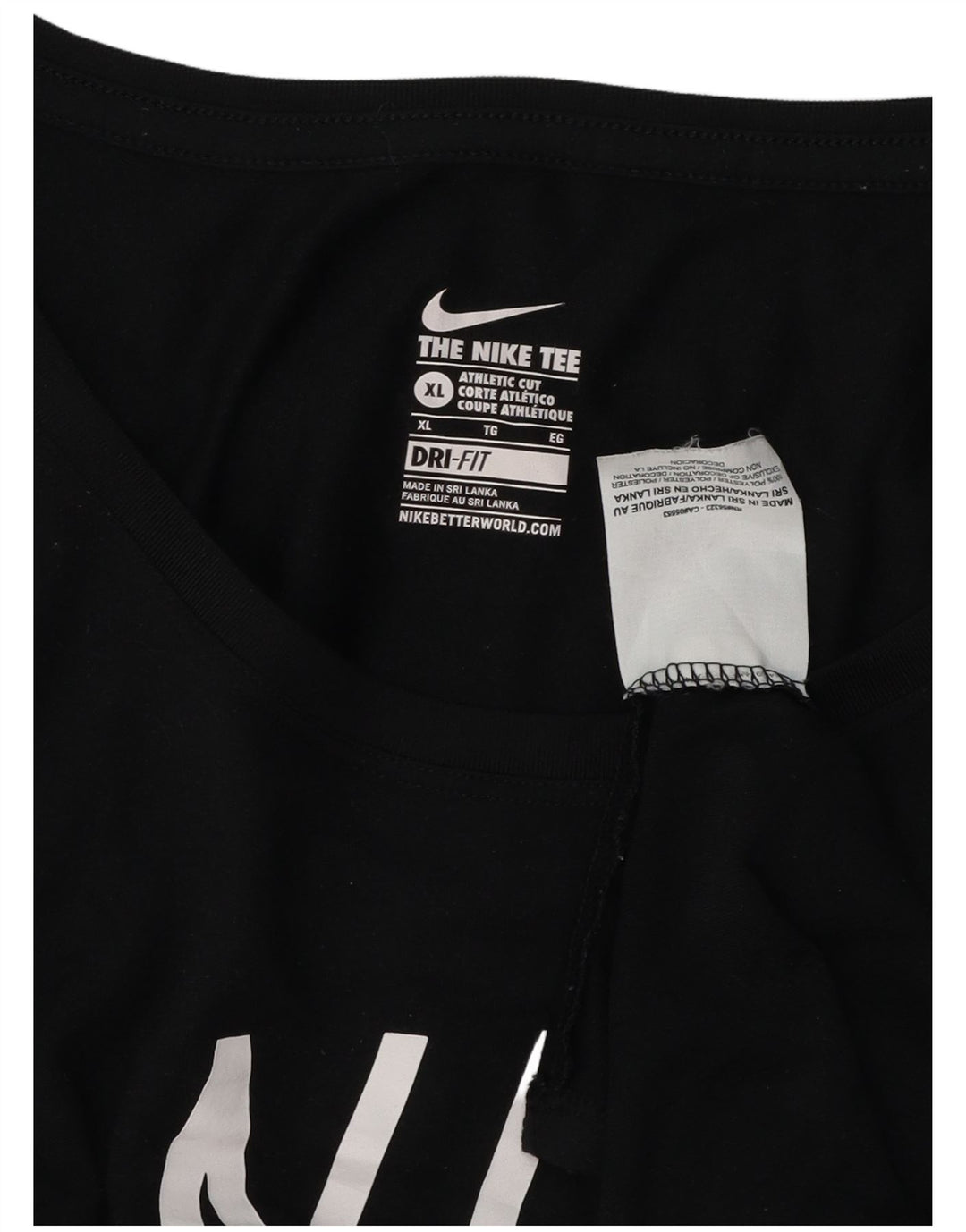 Nike Womens Athletic Cut Graphic Top Langarm UK 18 XL Schwarz Polyester