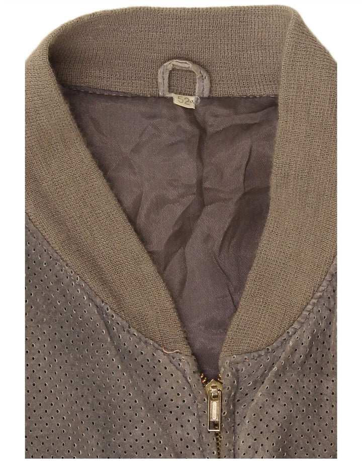 Vintage Herren Wildleder Bomberjacke IT 52 XL Grau