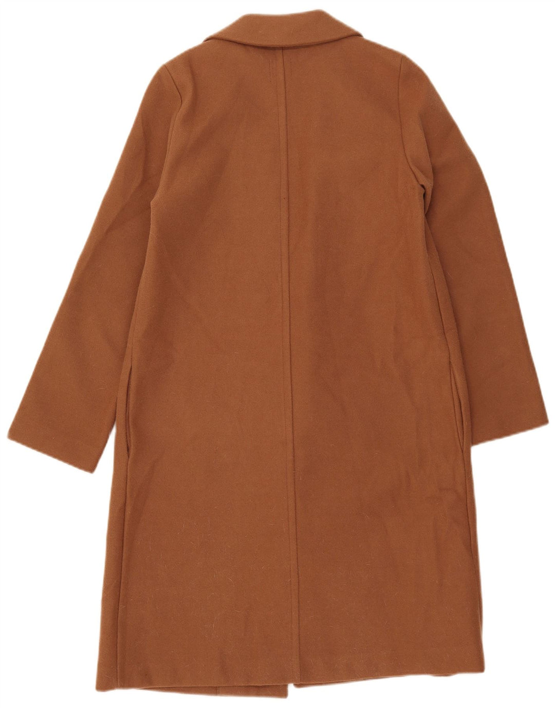 Zara Womens Open Overcoat UK 10 Small Braun Polyester