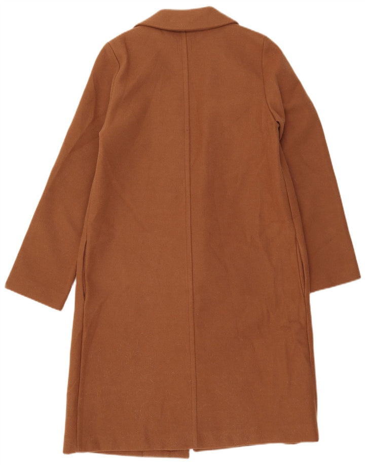 Zara Womens Open Overcoat UK 10 Small Braun Polyester