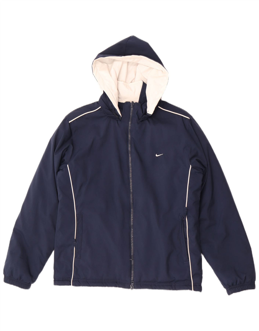 Nike Damen Kapuzen-Wendejacke UK 10/12 Medium Marineblau Farbblock