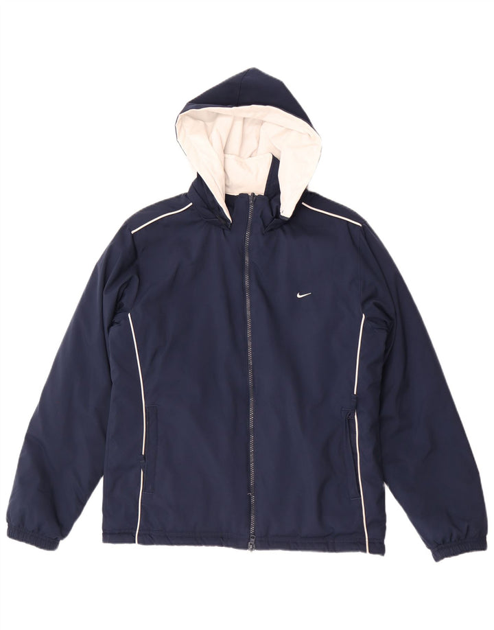 Nike Damen Kapuzen-Wendejacke UK 10/12 Medium Marineblau Farbblock