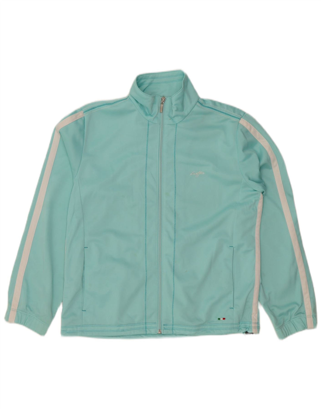 LOTTO Damen-Trainingsanzug-Top-Jacke UK 18 XL blau gestreift aus Polyester