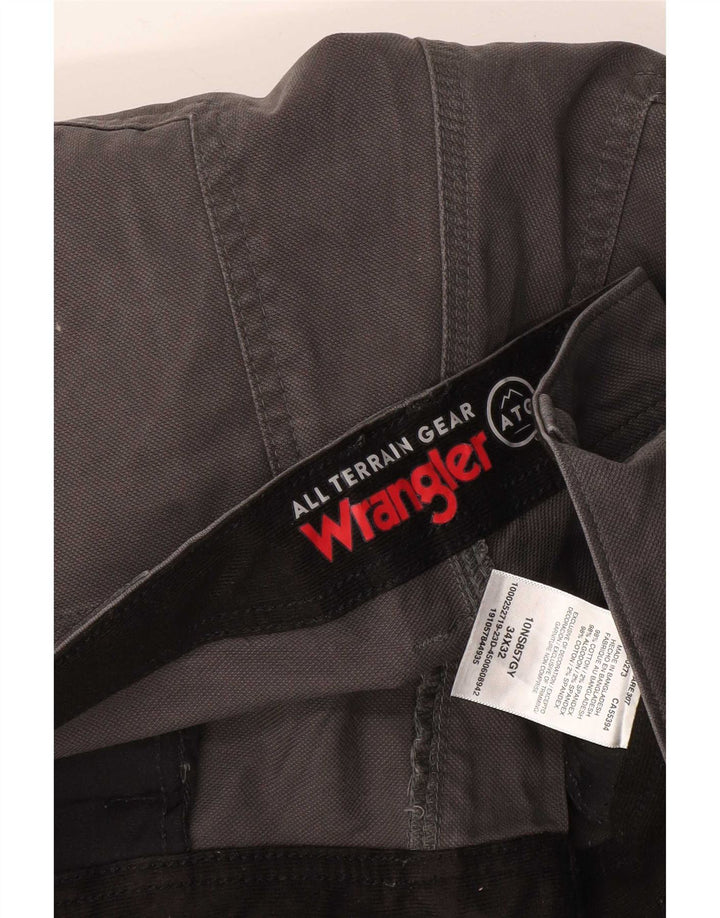 Wrangler Herren gerade Cargohose W34 L32 graue Baumwolle
