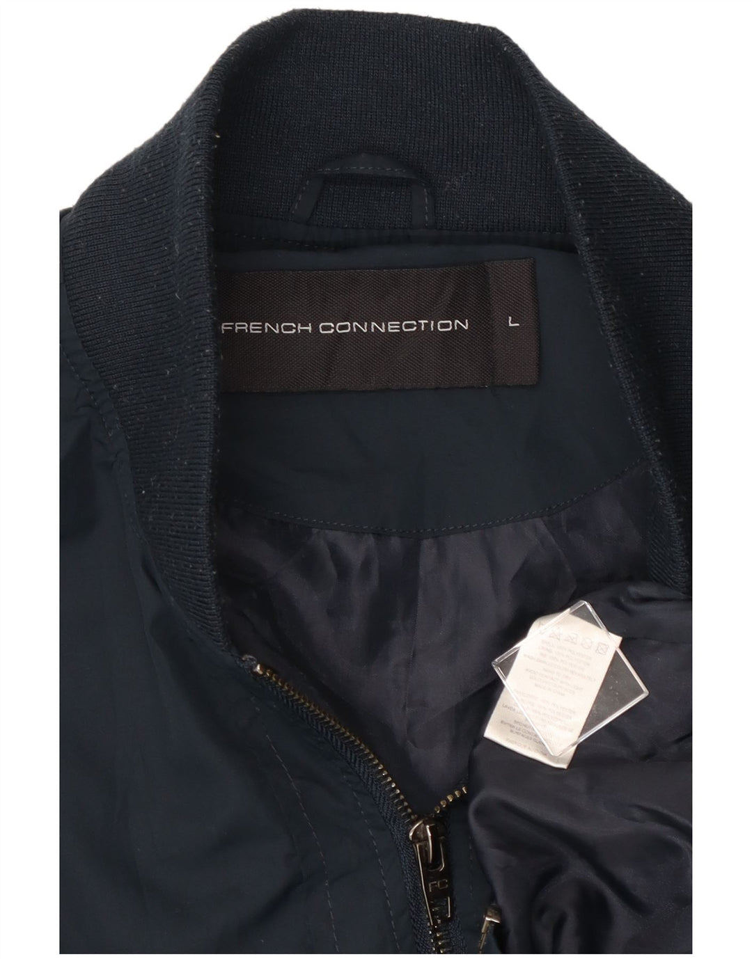 FRENCH CONNECTION Herren Bomberjacke UK 40 Large Marineblau Polyester