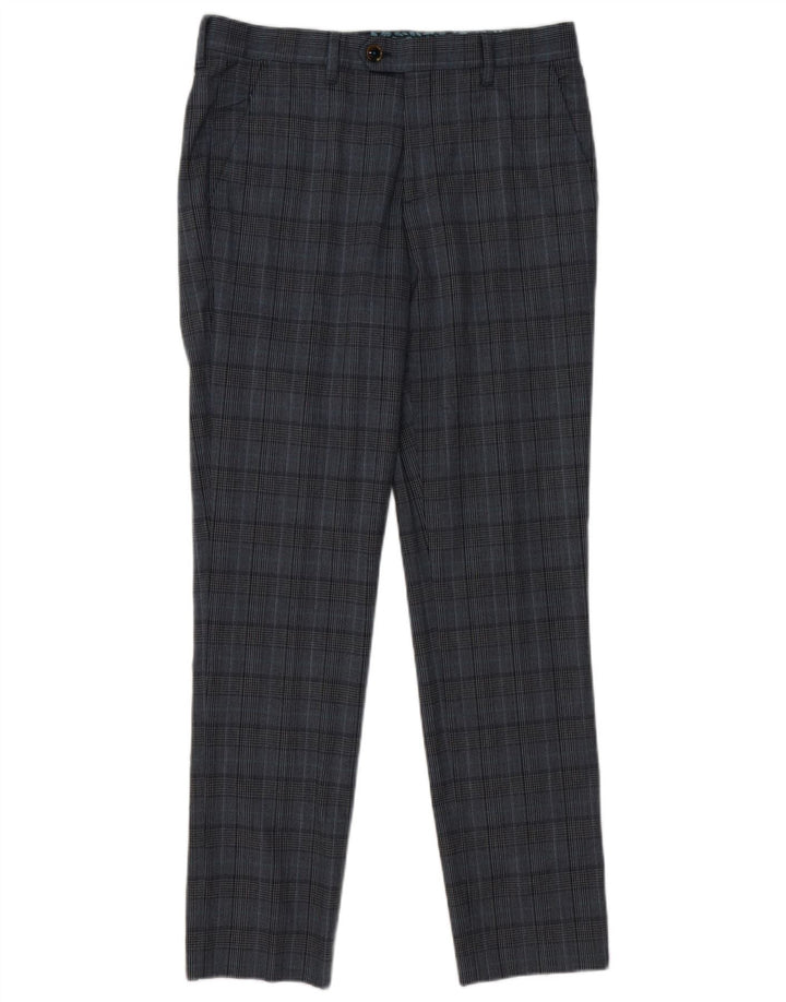 Ted Baker Slim-Anzughose für Herren, W32, L31, grau kariertes Polyester