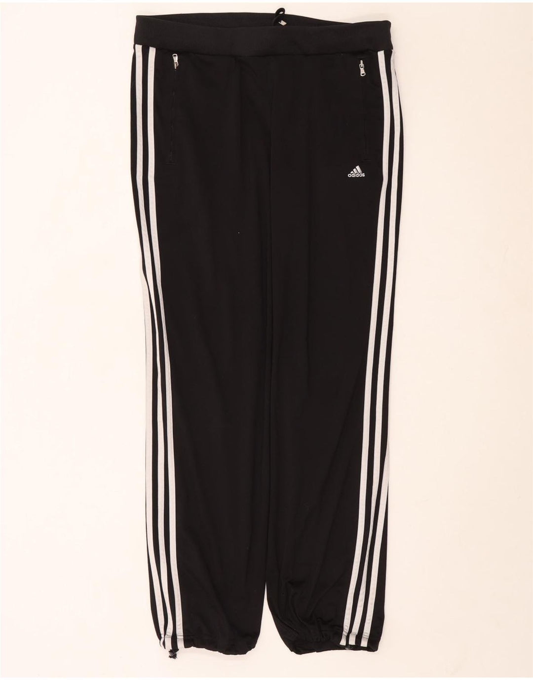 ADIDAS Damen Trainingshose Jogger UK 14 Large Schwarz Polyester