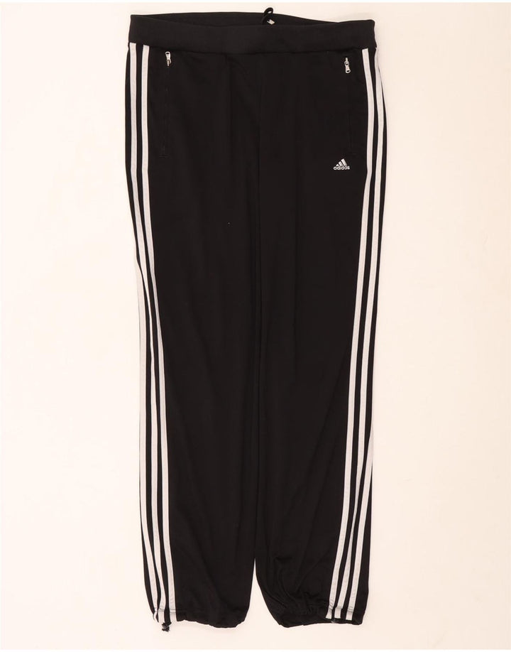 ADIDAS Damen Trainingshose Jogger UK 14 Large Schwarz Polyester