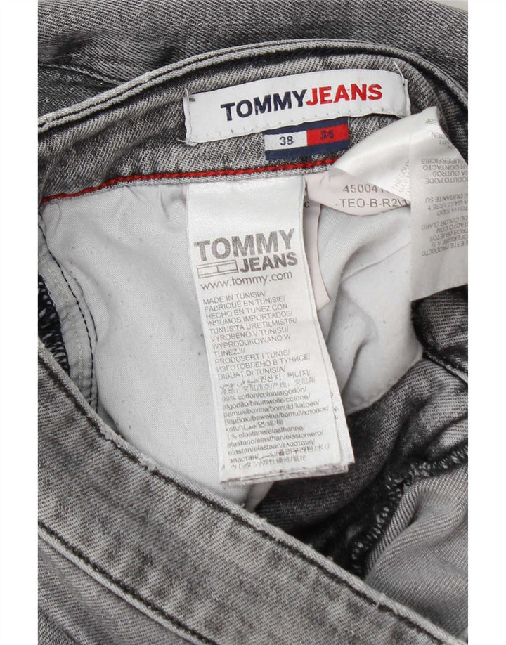 Tommy Hilfiger Herren Distressed Slim Jeans W38 L34 Graue Baumwolle