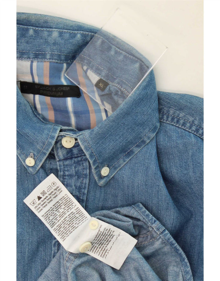 Jack & Jones Herren Jeanshemd XL Blau Baumwolle
