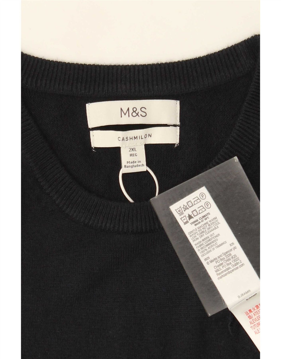 Marks & Spencer Herren-Pullover mit Rundhalsausschnitt, 2XL, Marineblau, Acryl