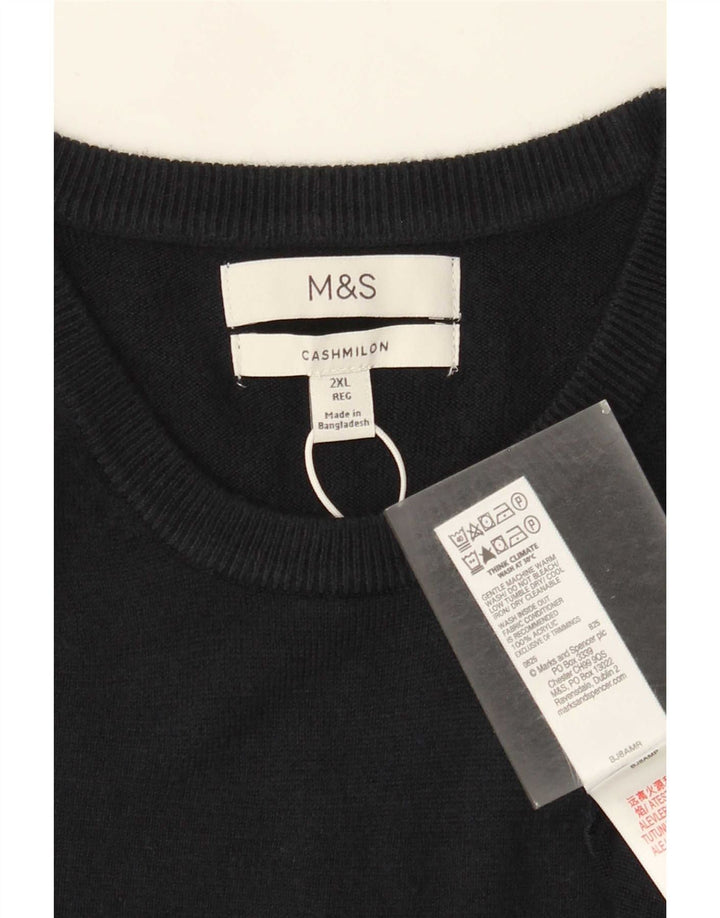 Marks & Spencer Herren-Pullover mit Rundhalsausschnitt, 2XL, Marineblau, Acryl