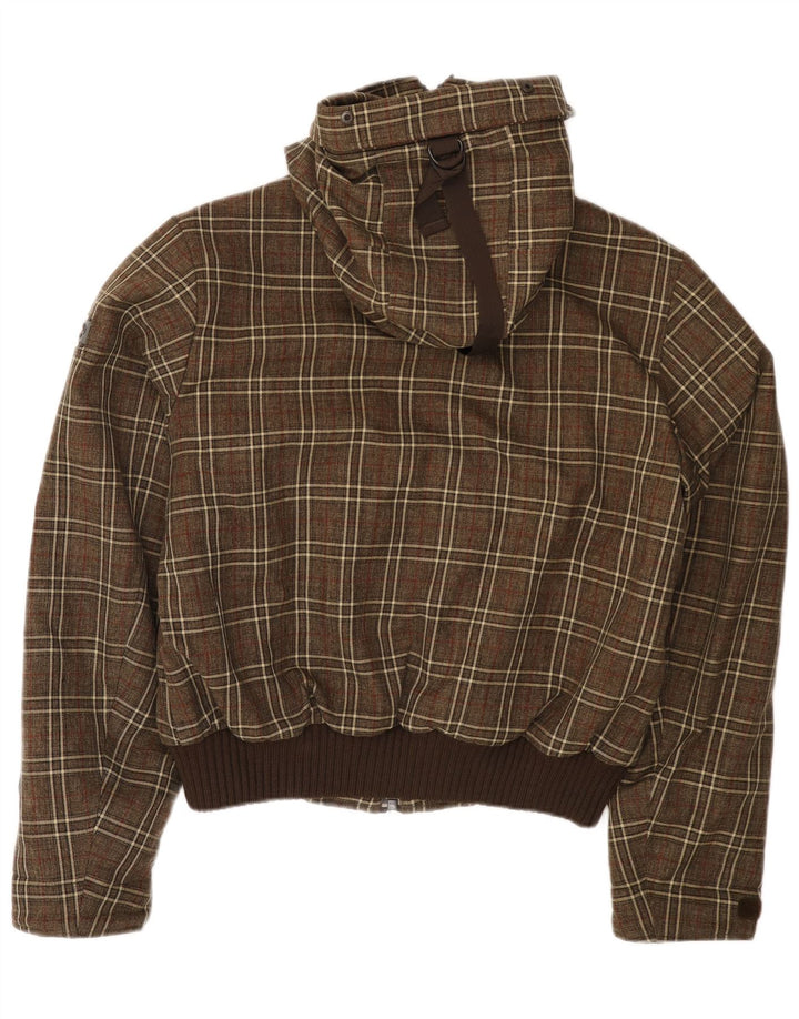 Canadiens Herren-Bomberjacke mit Kapuze, UK 38, Mittelkhaki, kariert, Polyester