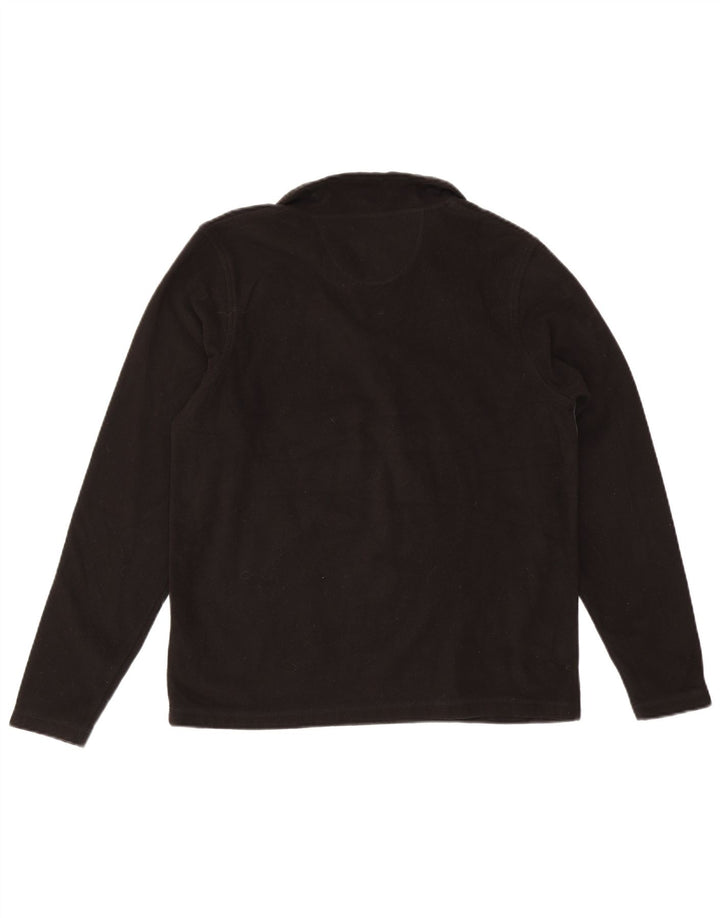 Pierre Cardin Herren-Fleecepullover mit Reißverschluss am Hals, Mittelschwarz, Farbblock