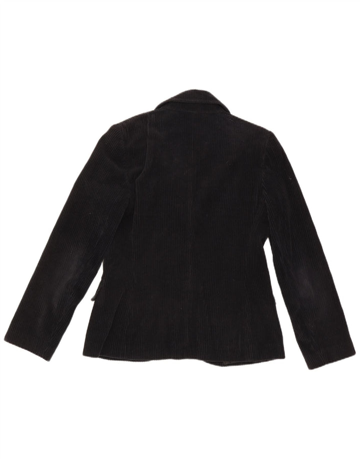 Alegria Damen-Blazerjacke aus Cord mit 2 Knöpfen, Größe IT 44, mittelschwarz, Baumwolle