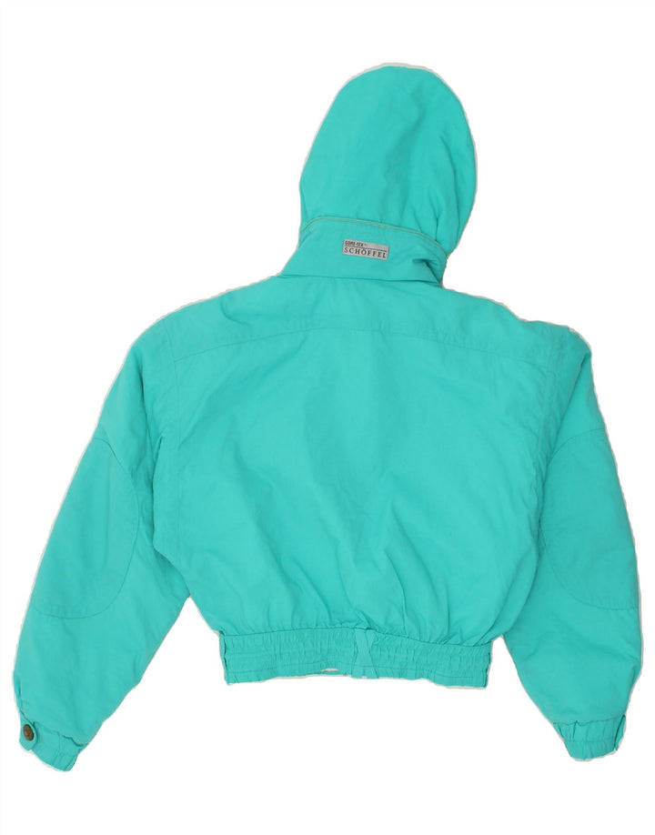 SCHOFFEL Womens Hooded Crop Windbreaker Jacket EU 36 Small Blue Vintage Schoffel and Second-Hand Schoffel from Messina Hembry 