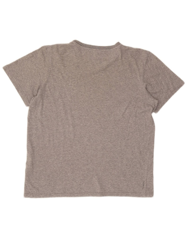 Adidas Herren T-Shirt Top Large Grau meliert Baumwolle
