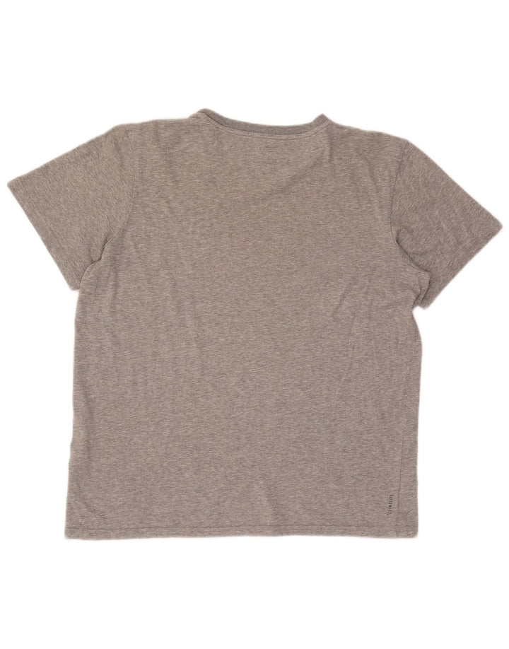 Adidas Herren T-Shirt Top Large Grau meliert Baumwolle