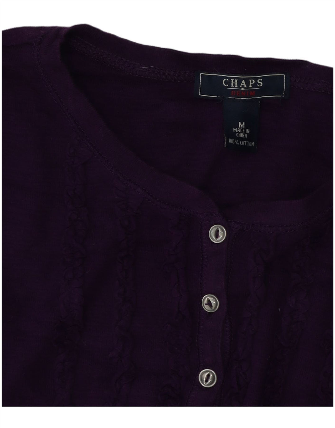 Chaps Damen-Top, langärmlig, UK 14, mittelviolette Baumwolle