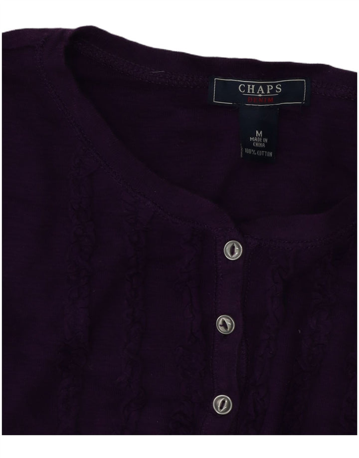 Chaps Damen-Top, langärmlig, UK 14, mittelviolette Baumwolle