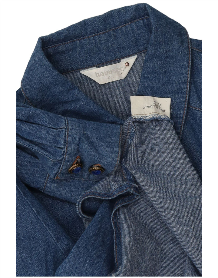 Hammer Damen-Jeanshemd in Übergröße, EU 46, XL, blaue Baumwolle