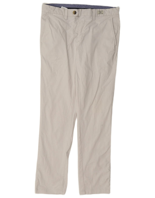 Tommy Hilfiger Mens Straight Suit Trousers W33 L30 White Cotton