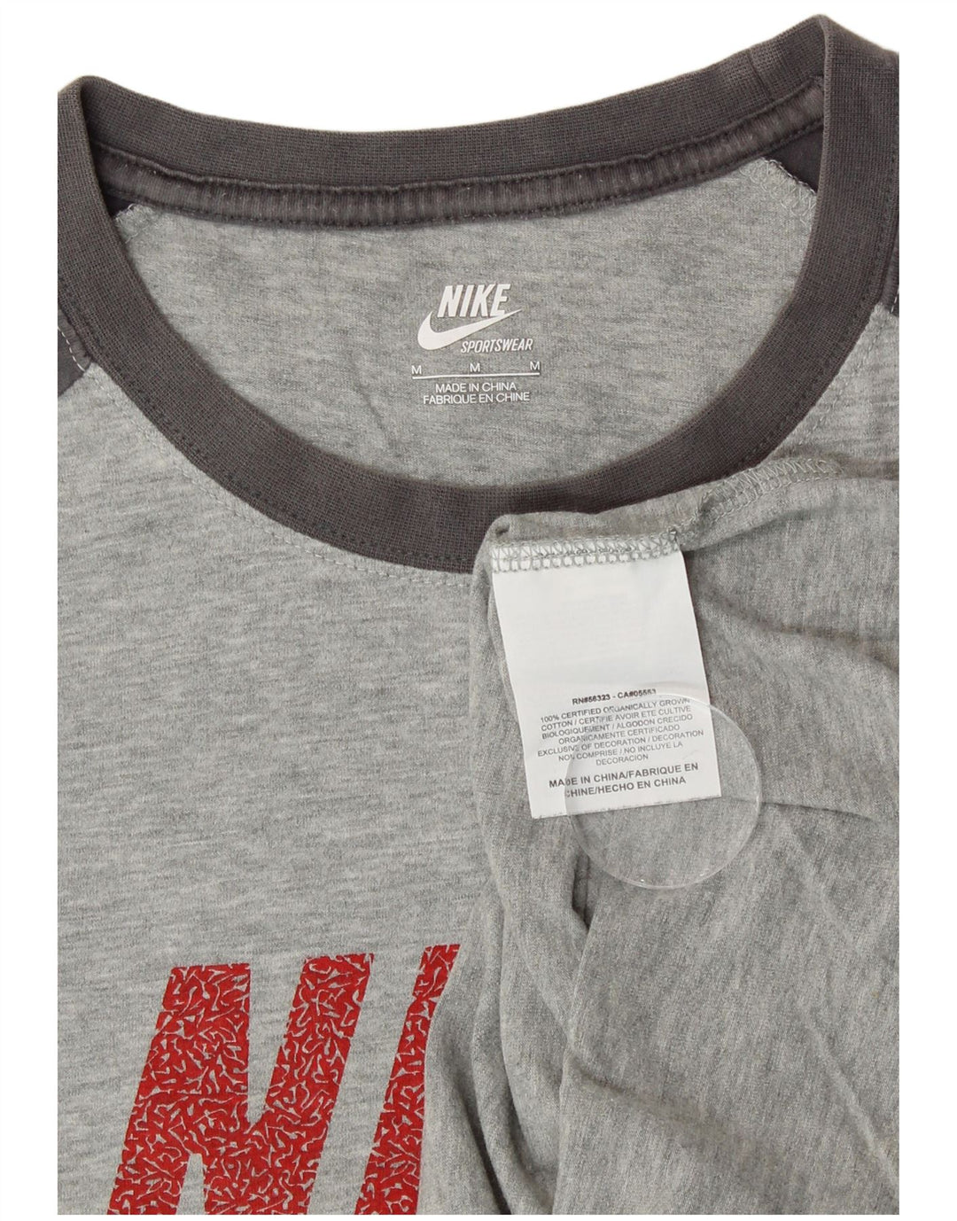 NIKE Herren-Grafik-T-Shirt aus mittelgrauer Colourblock-Baumwolle