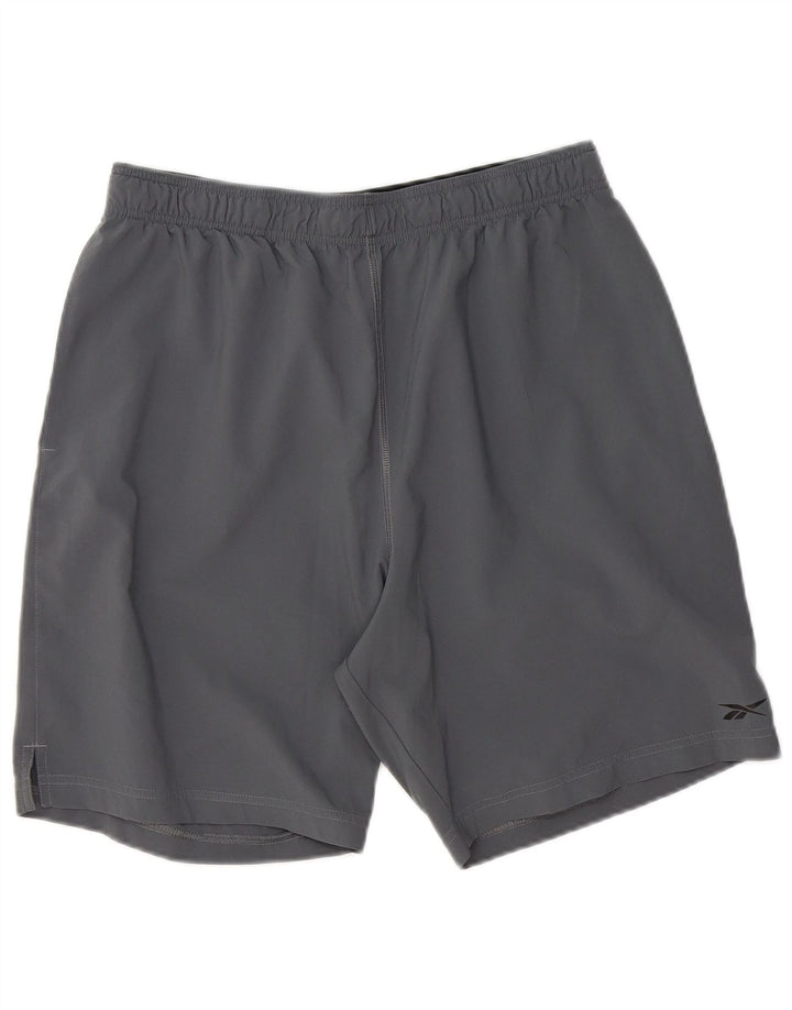 REEBOK Mens Sport Shorts Large  Grey Polyester
