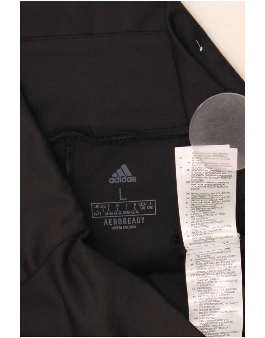 Adidas Damen Aeroready Leggings UK 16/18 Large Schwarz Polyester