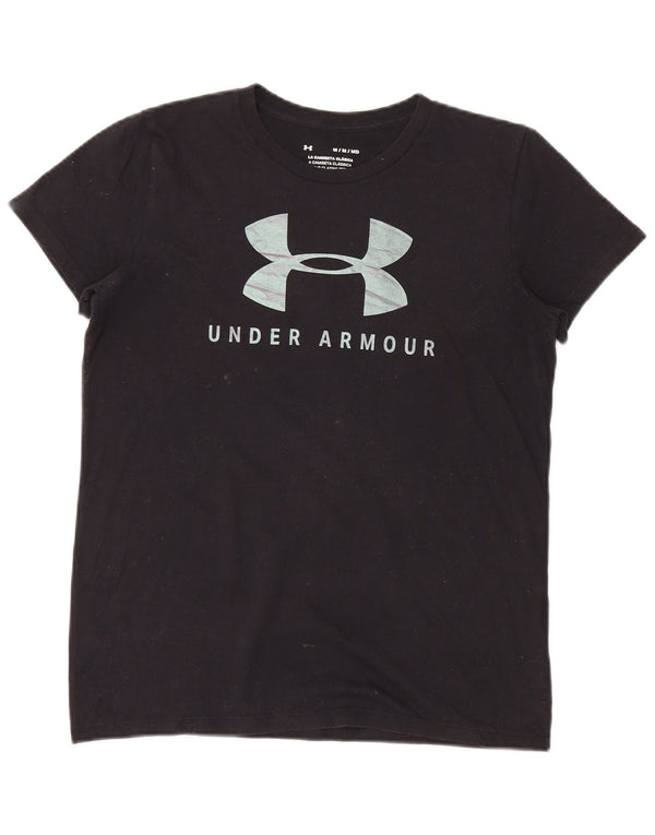 Under Armour Damen Graphic T-Shirt Top UK 12 Medium Schwarz