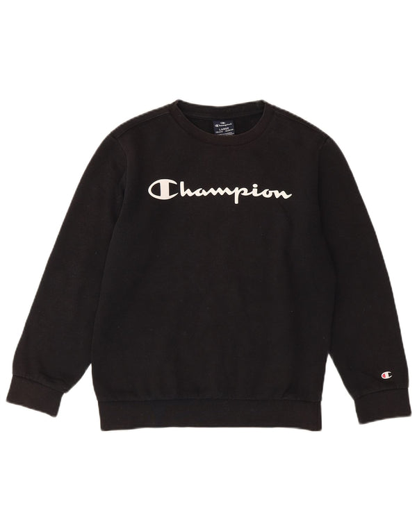 Champion Sweatshirt-Pullover mit Grafik für Jungen, 11–12 Jahre, Größe L, schwarze Baumwolle