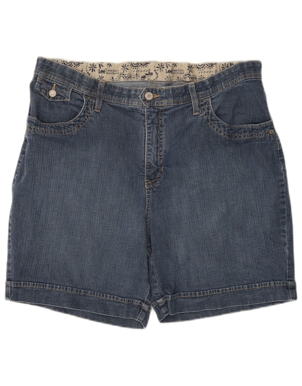 Lee Womens High Waist Denim Shorts US 18 2XL W36 Blue Cotton