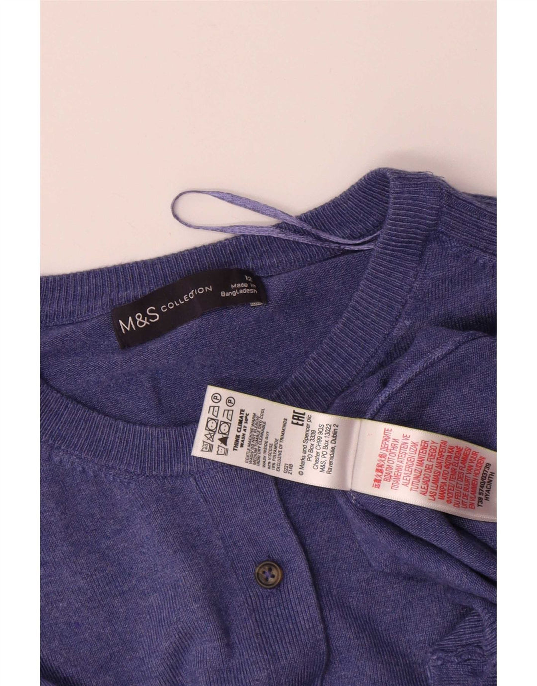Marks & Spencer Damen-Cardigan-Pullover UK 12 Mittelblaue Viskose