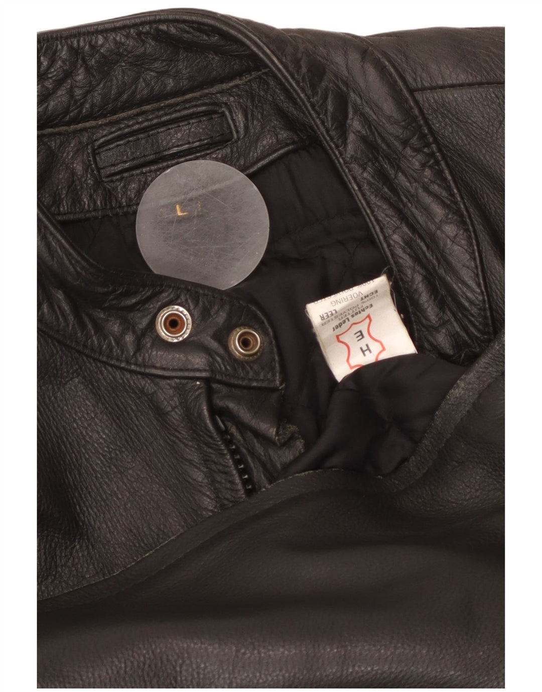 VINTAGE Herren Leder Racer Jacke UK 40 Großes schwarzes Leder