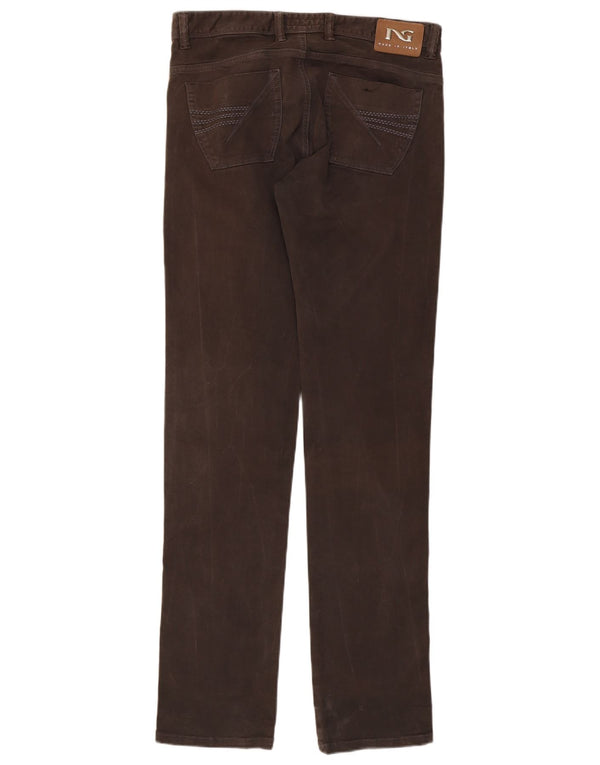 Nero Giardini Herren Straight Jeans W34 L35 Braune Baumwolle