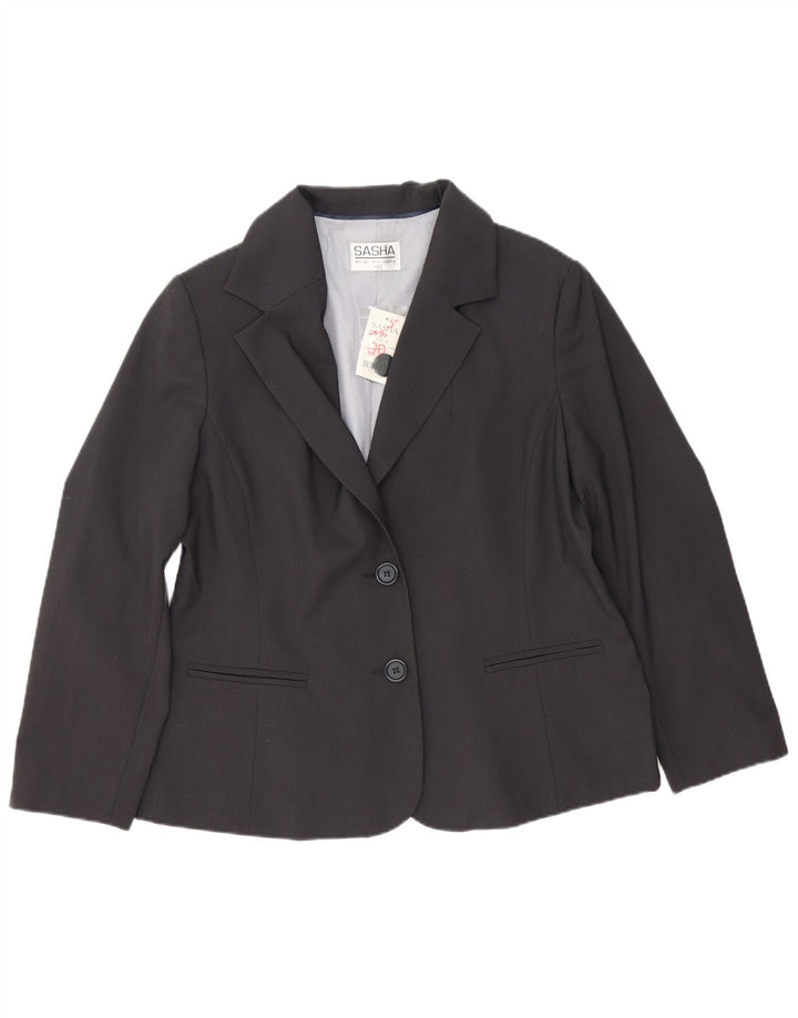 Sasha Damen-Blazerjacke mit 2 Knöpfen, UK 20 2XL, graues Polyester