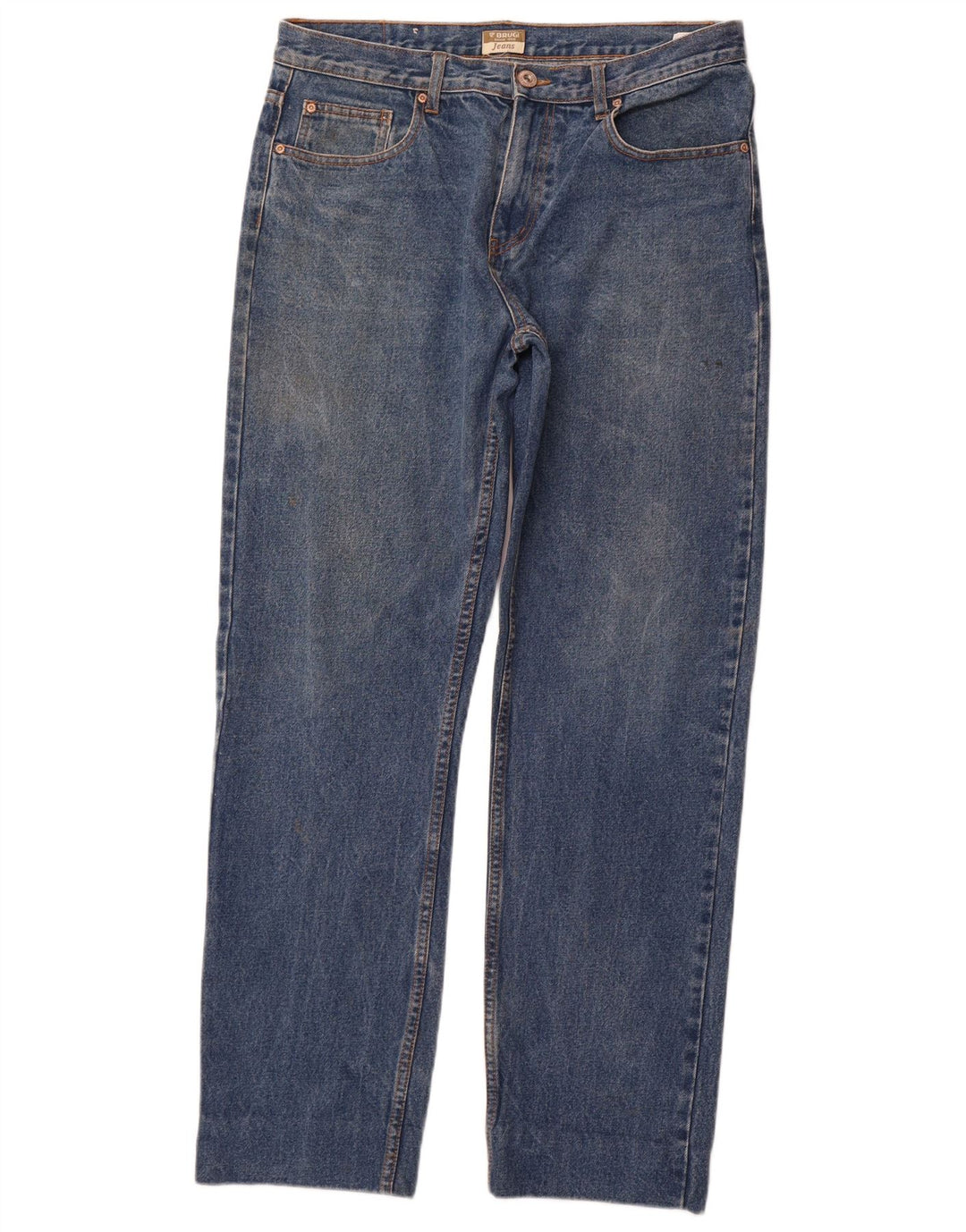 BRUGI Herren Straight Jeans W34 L32 Blaue Baumwolle