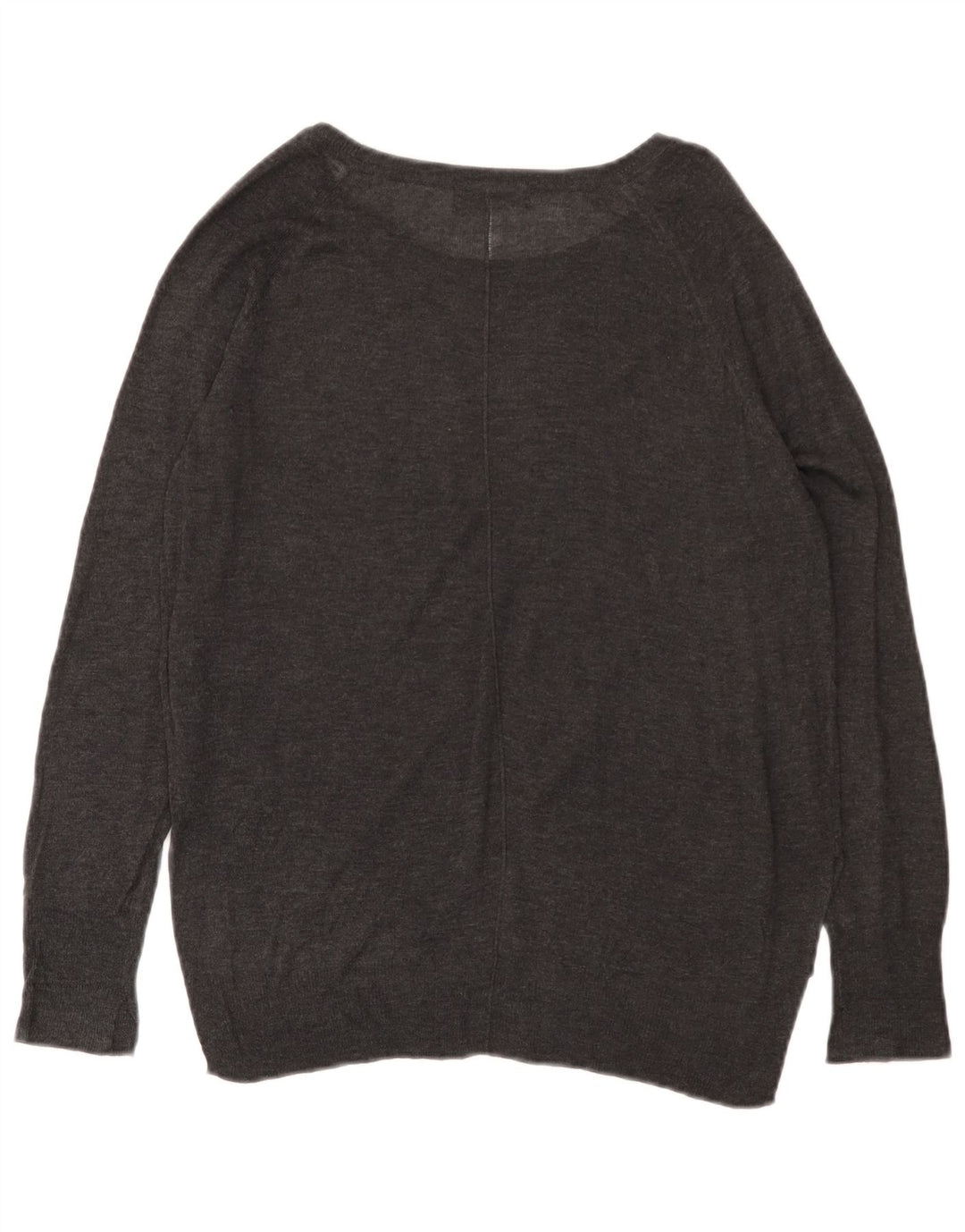 ZARA Damen-Pullover mit U-Boot-Ausschnitt, UK 14, mittelgraue Viskose