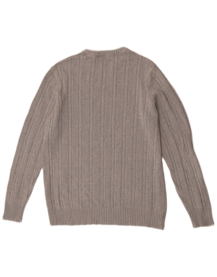 Crew Clothing Herren-Pullover mit Rundhalsausschnitt, Größe L, Grau, Baumwolle