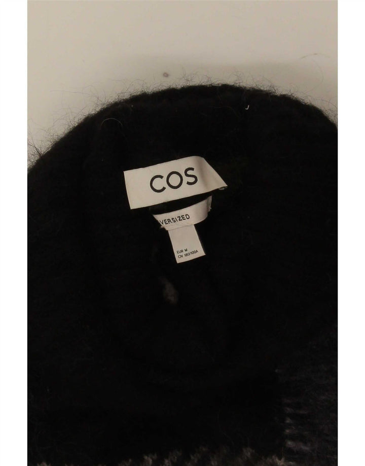 Cos Damen-Pullover mit Rollkragen, übergroß, Gr. 14, mittelschwarz kariert