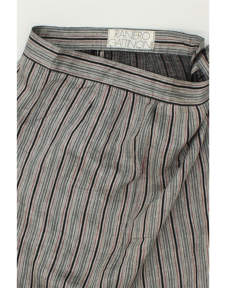 VINTAGE Womens Straight Skirt W26 Small Grey Striped Vintage Vintage and Second-Hand Vintage from Messina Hembry 