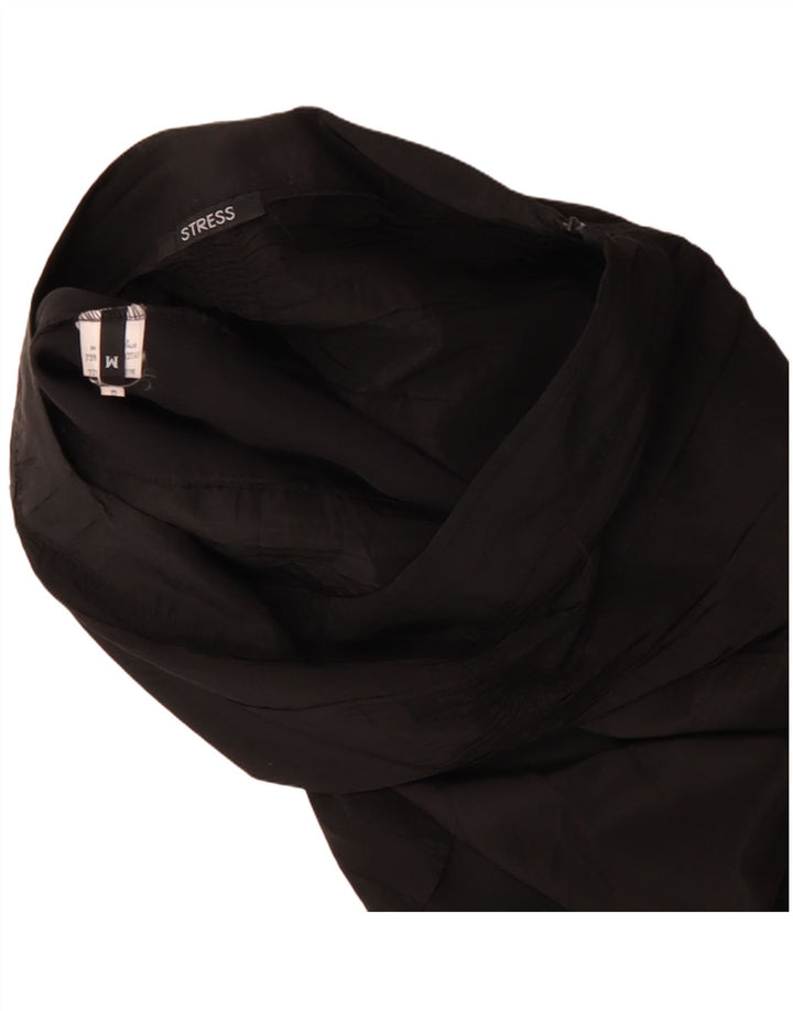 Vintage Damen Tulpenrock Medium W30 Schwarz Acetat