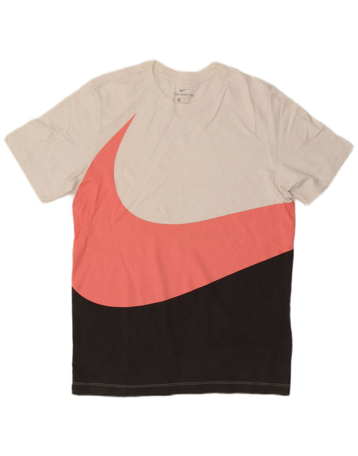 Nike Herren-T-Shirt mit Grafik, Mittelweiß, Colourblock-Baumwolle