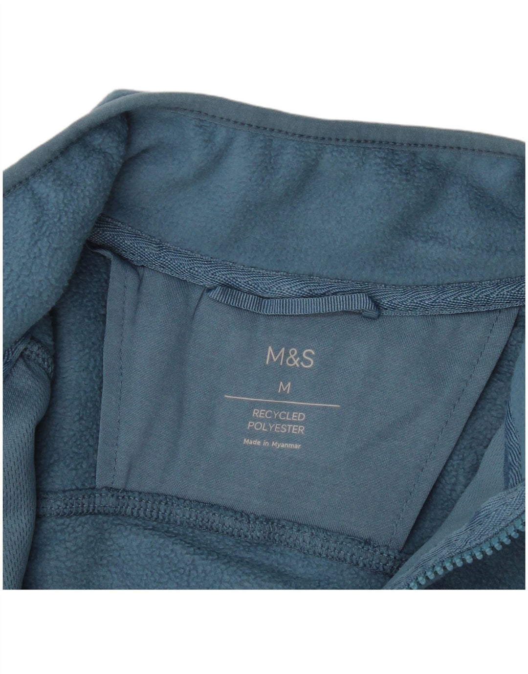 Marks & Spencer Herren Fleecejacke UK 38 Mittelblaues Polyester