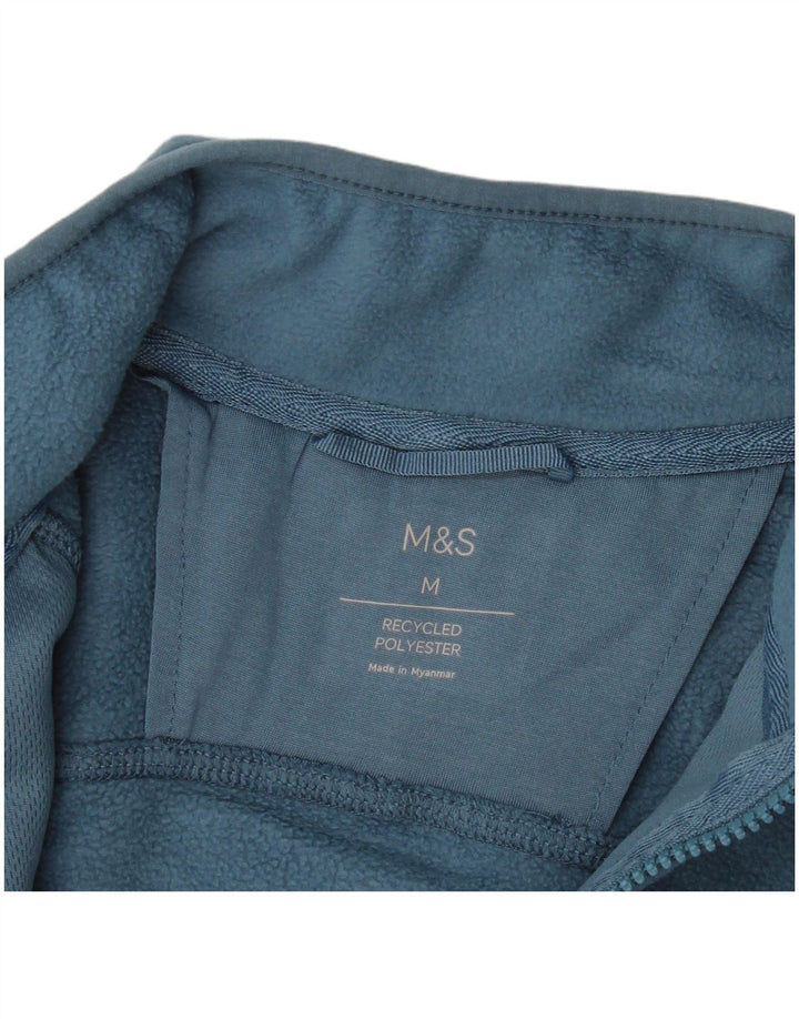 Marks & Spencer Herren Fleecejacke UK 38 Mittelblaues Polyester