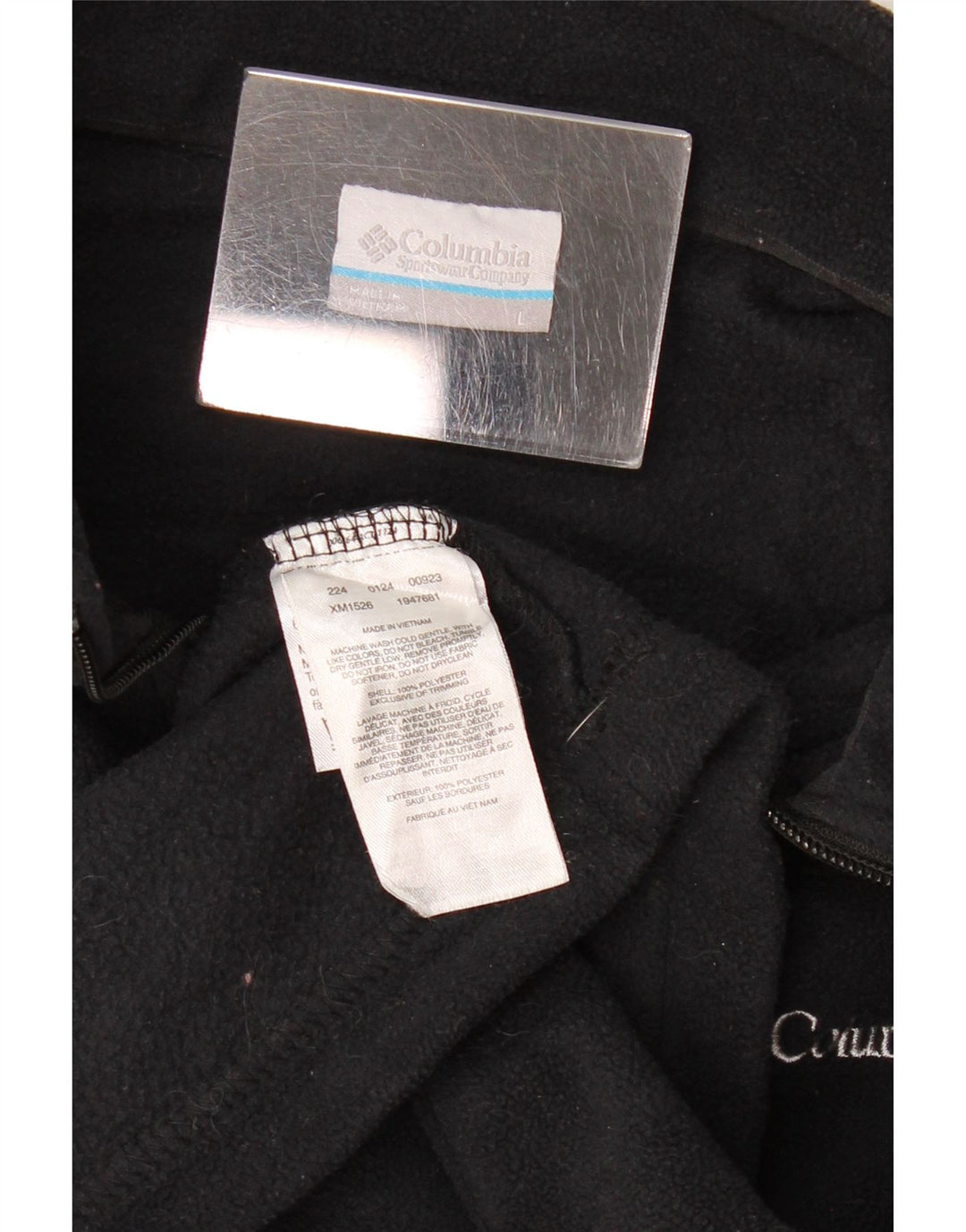 Columbia Herren-Fleecepullover mit Reißverschluss am Hals, groß, aus schwarzem Polyester