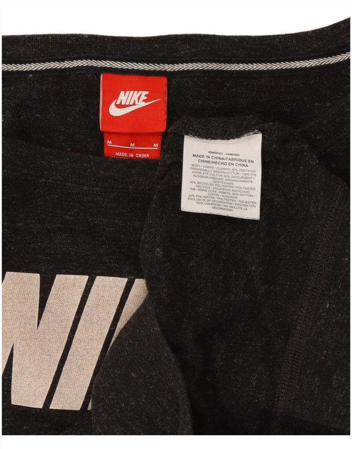 Nike Damen Off Shoulder Graphic Top 3/4 Ärmel UK 14 Mittelgrau meliert