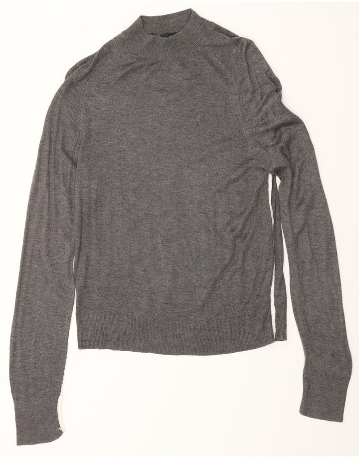 ZARA Damen-Pullover mit Rollkragen, UK 12, mittelgraue Viskose