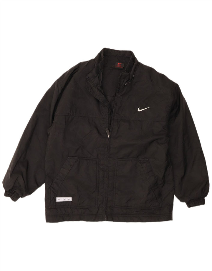 Nike Jungen-Windbreaker-Jacke mit Grafik, 12–13 Jahre, groß, schwarzes Nylon
