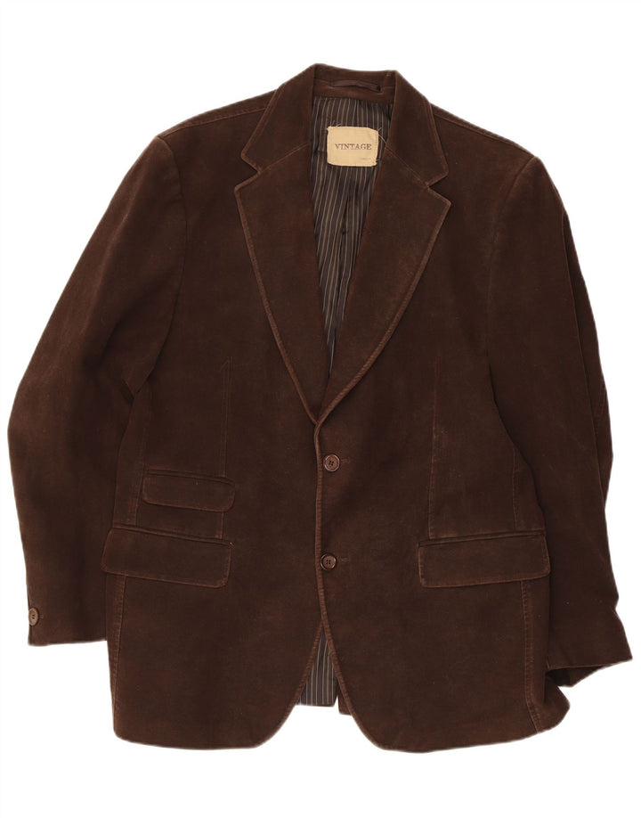 Gibson Herren-Blazer mit 2 Knöpfen, UK 42, XL, braune Baumwolle